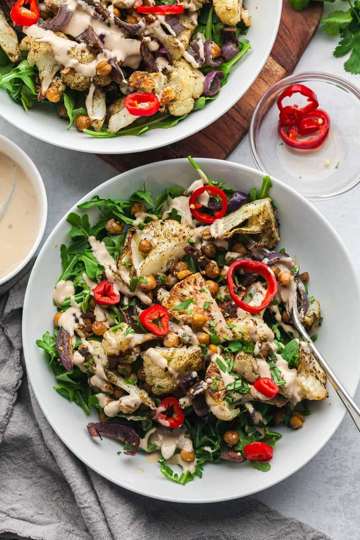 Roasted Cauliflower and Chickpea Salad