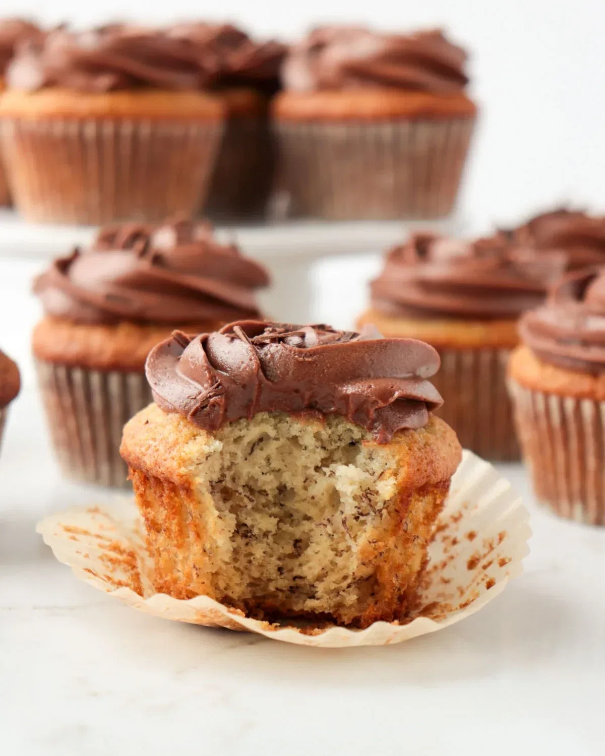 Banana Cupcakes with Chocolate Frosting