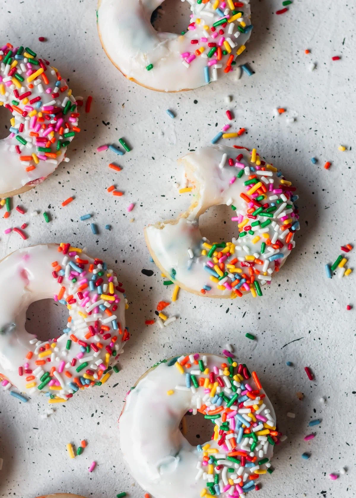 Birthday Cake Donuts With Vanilla Glaze