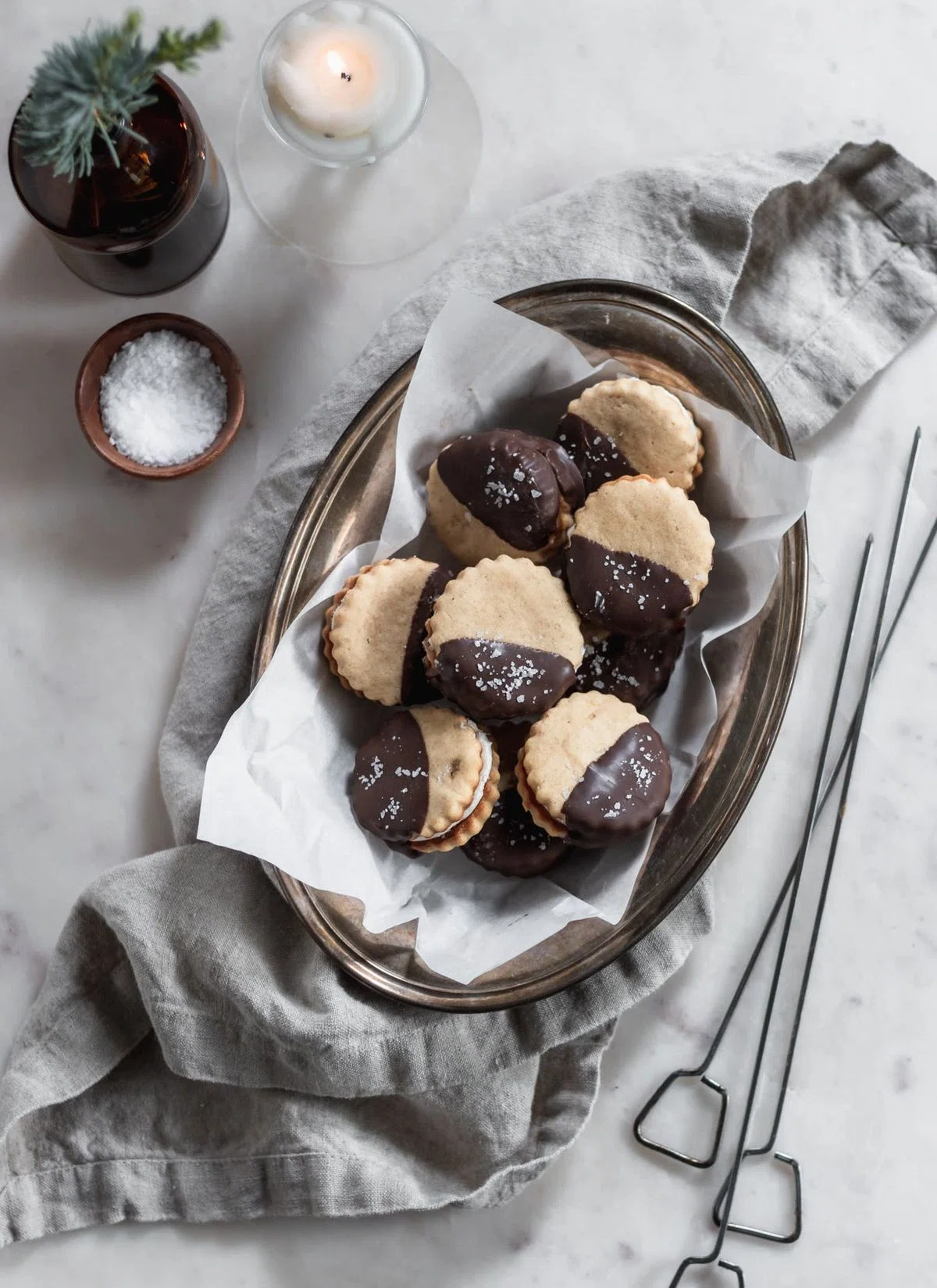 S’Mores Sandwich Cookies With Salted Caramel