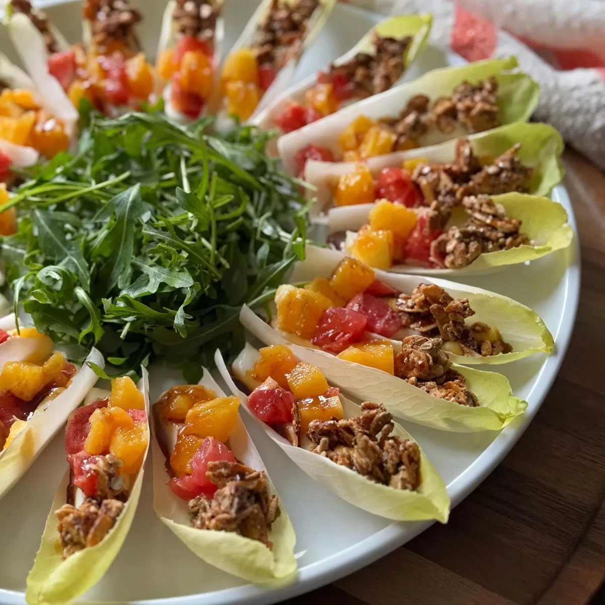 Fruit & Granola Stuffed Endive Cups
