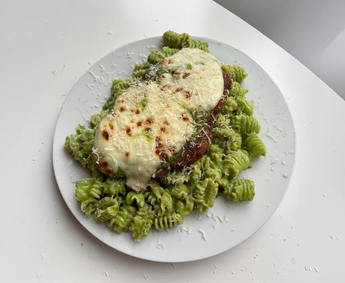 Pesto Chicken Parm Pasta