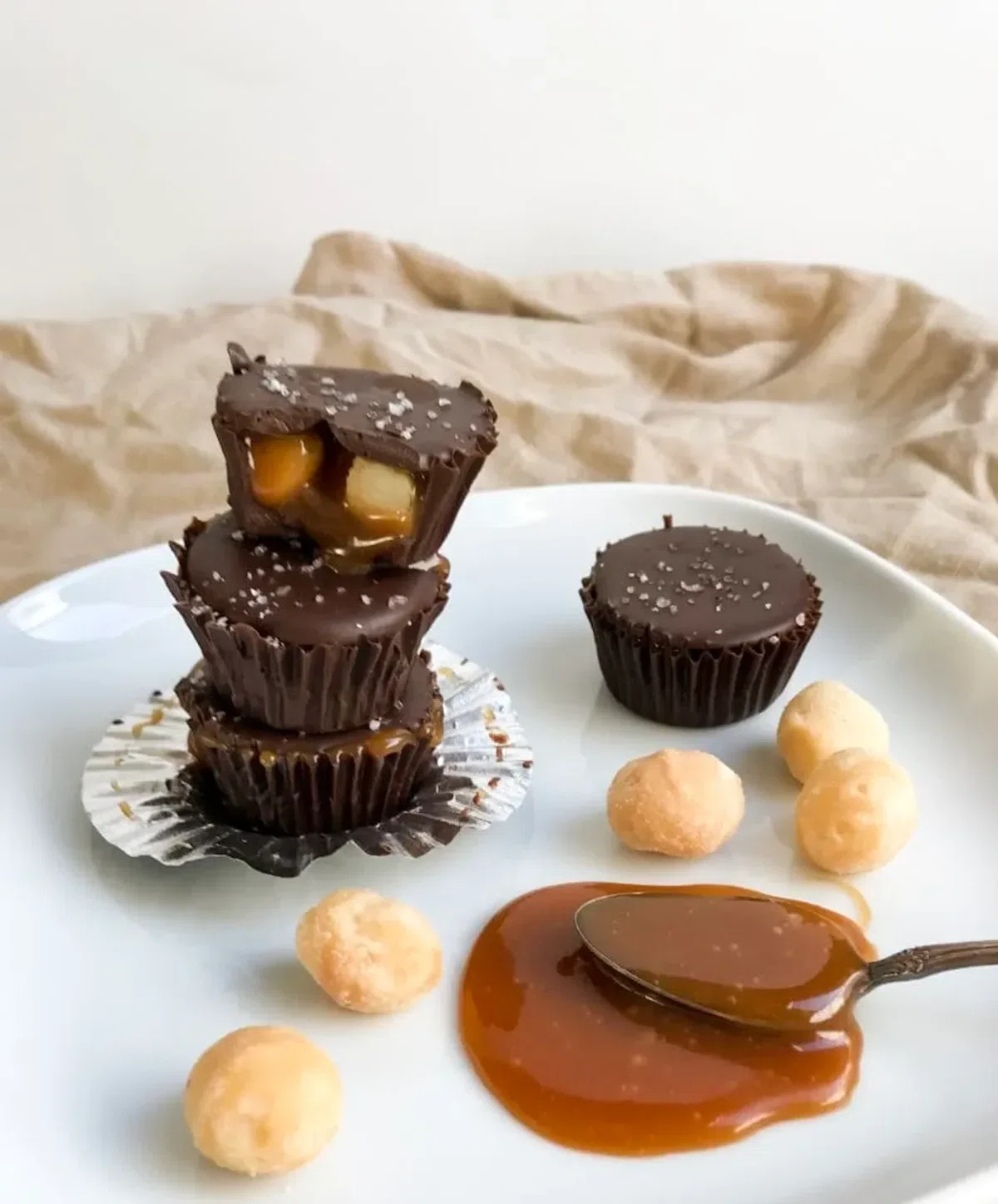 Salted Caramel Macadamia Cups