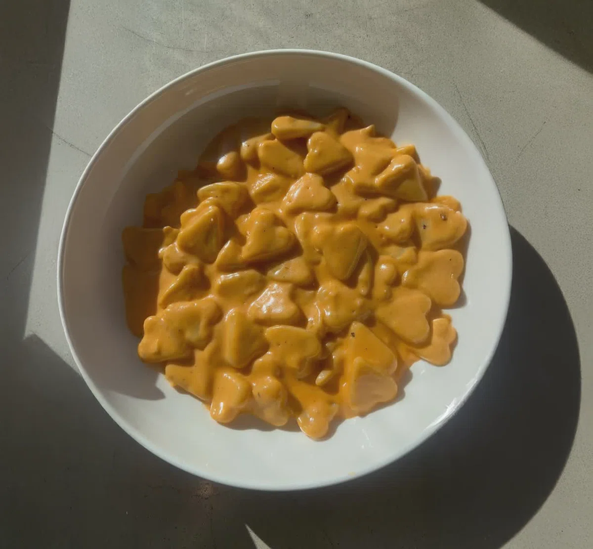 Gnocchi Hearts in Creamy Pink Sauce