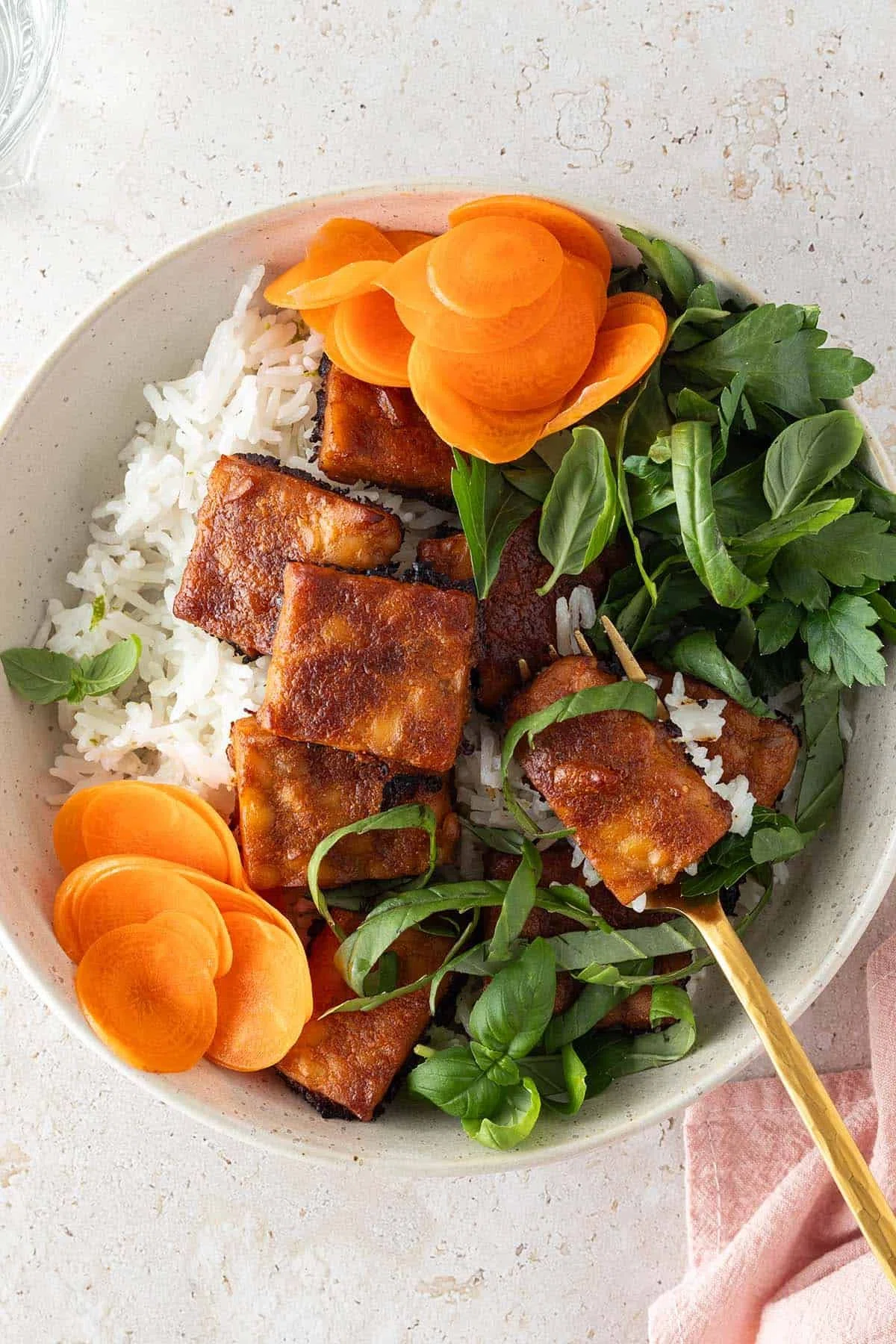Coconut Rice & Peanut Tempeh Bowl