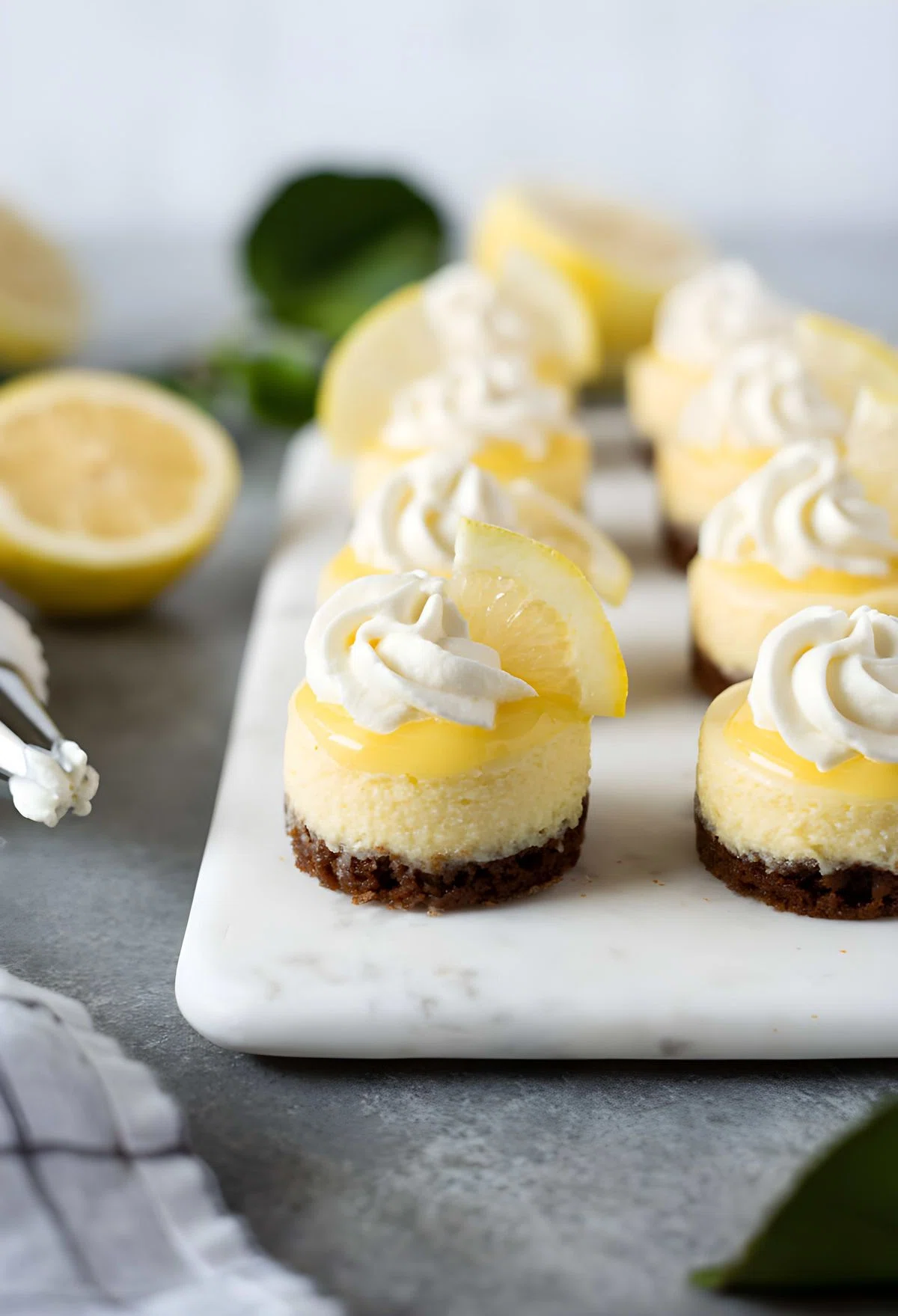 Mini Lemon Cheesecakes with Gingersnap Crust