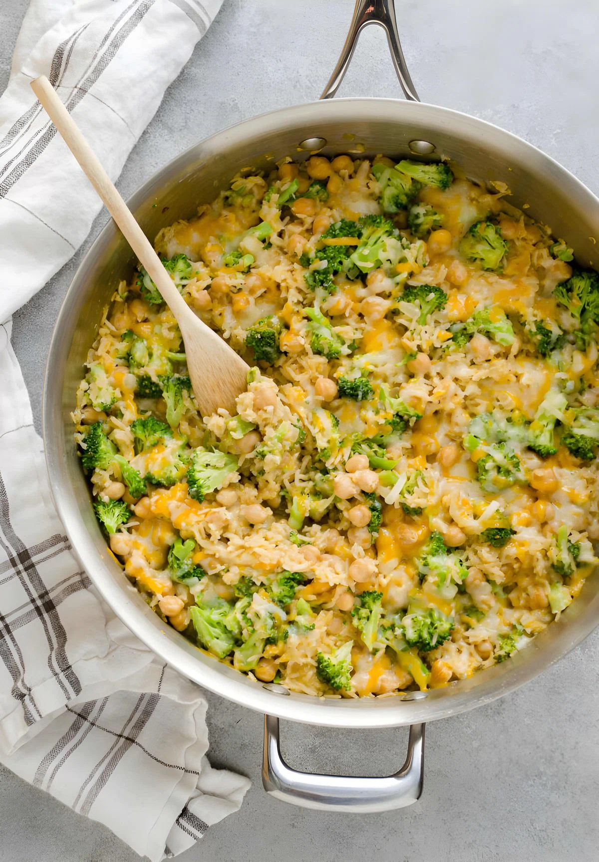 One Pan Chickpea Broccoli Rice Casserole