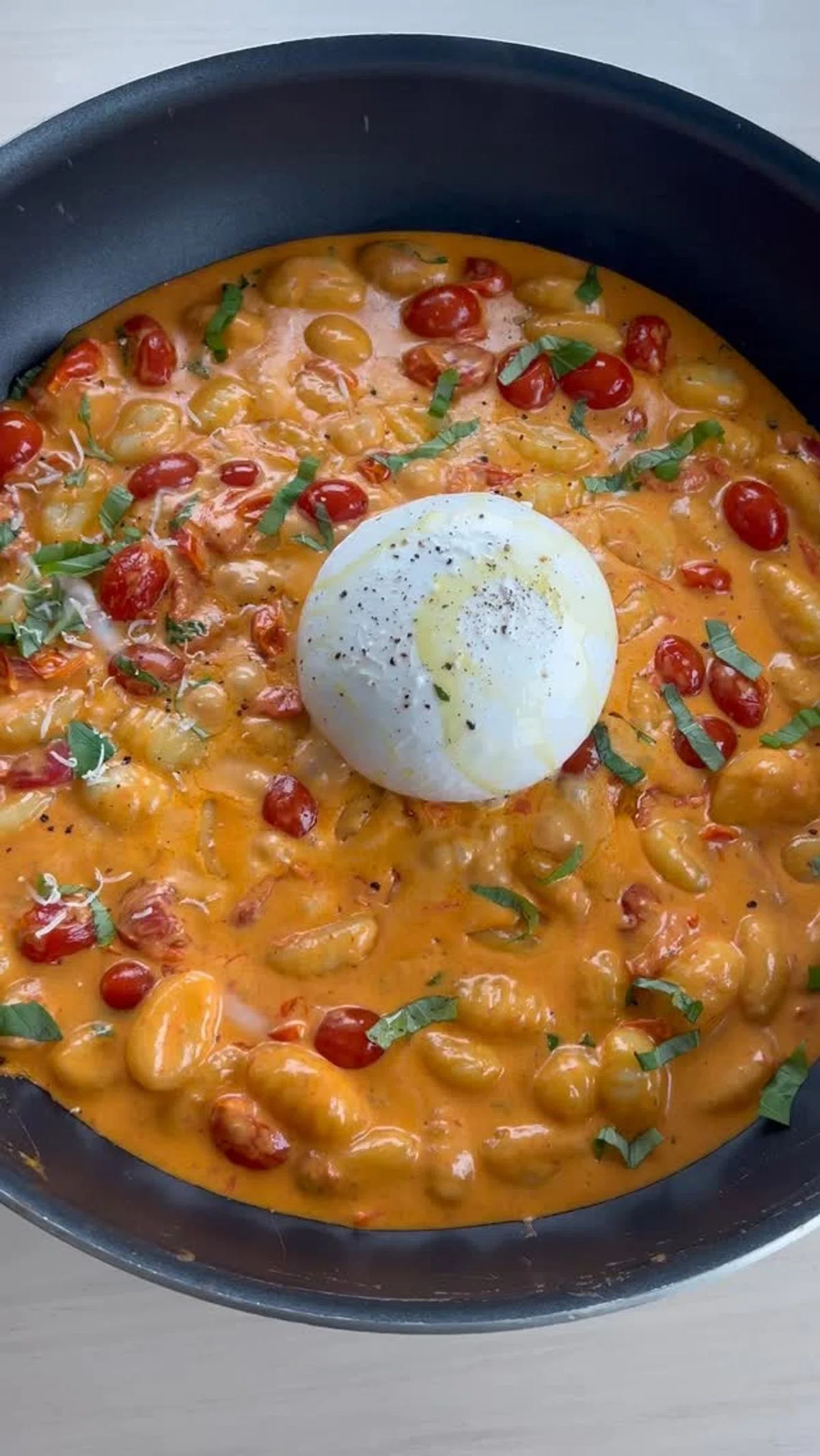 Creamy Tomato Gnocchi with Burrata