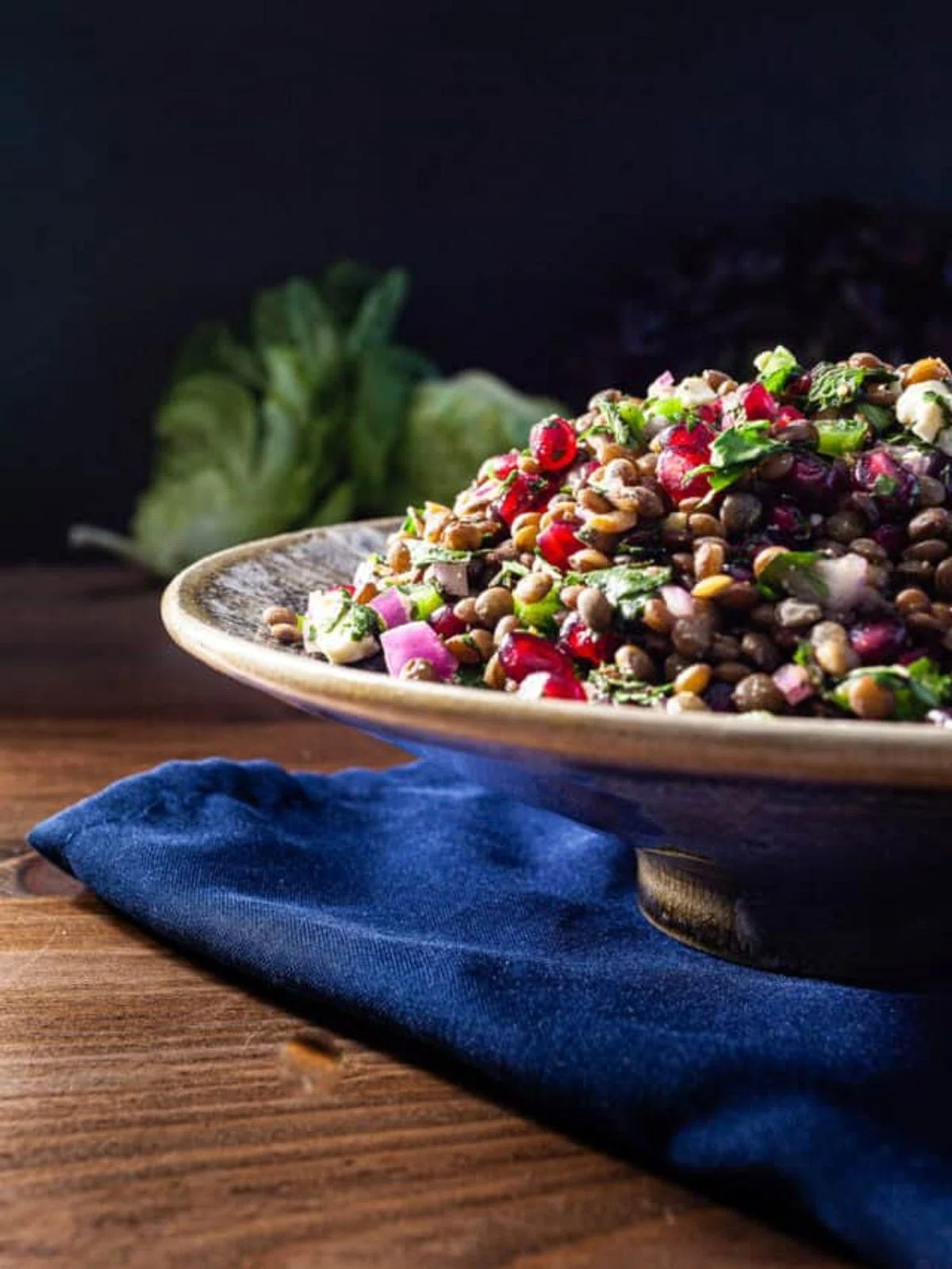 Lentil Salad with Feta and Pomegranate