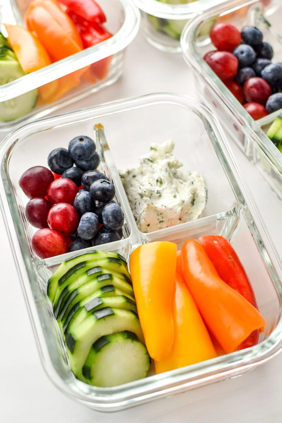 Herbed Goat Cheese Rainbow Snack Boxes