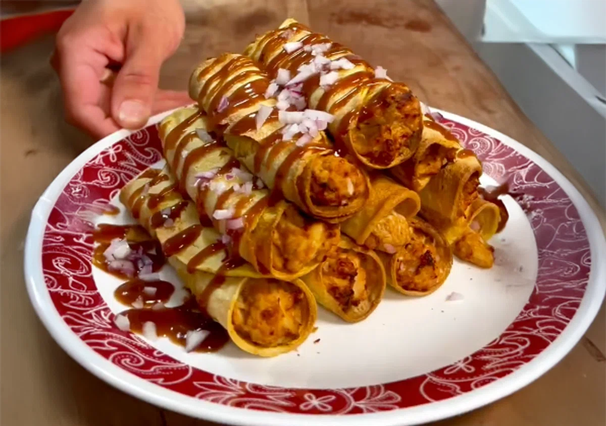 High Protein BBQ Chicken Taquitos