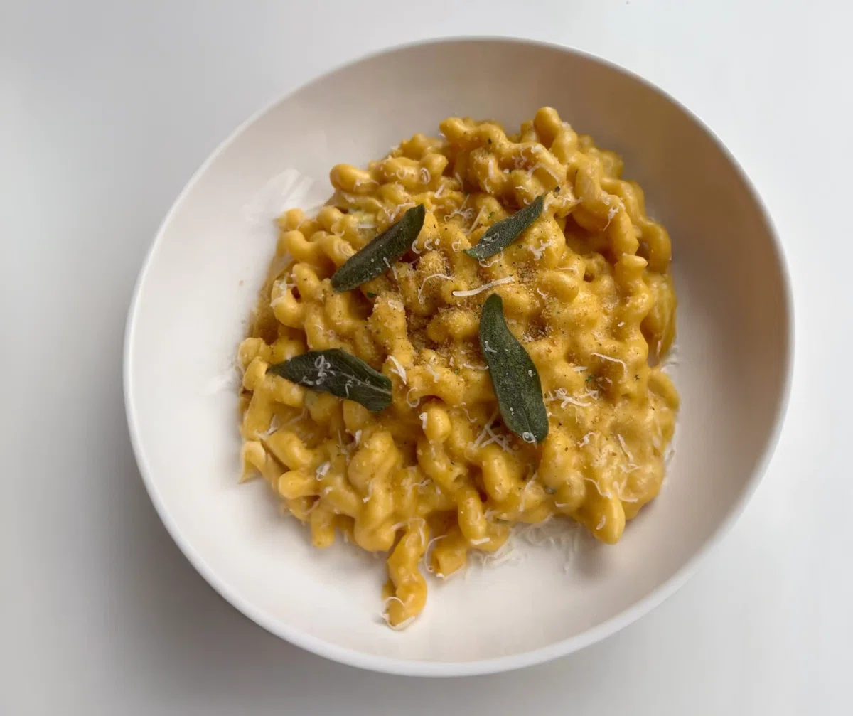 Cheesy Butternut Squash Pasta with Sage
