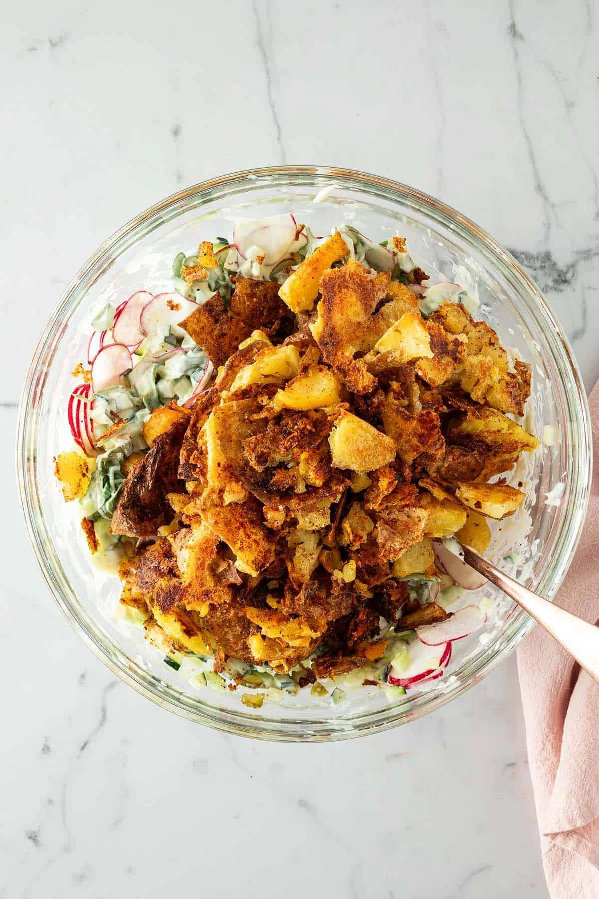 Crunchy Smashed Potato Salad
