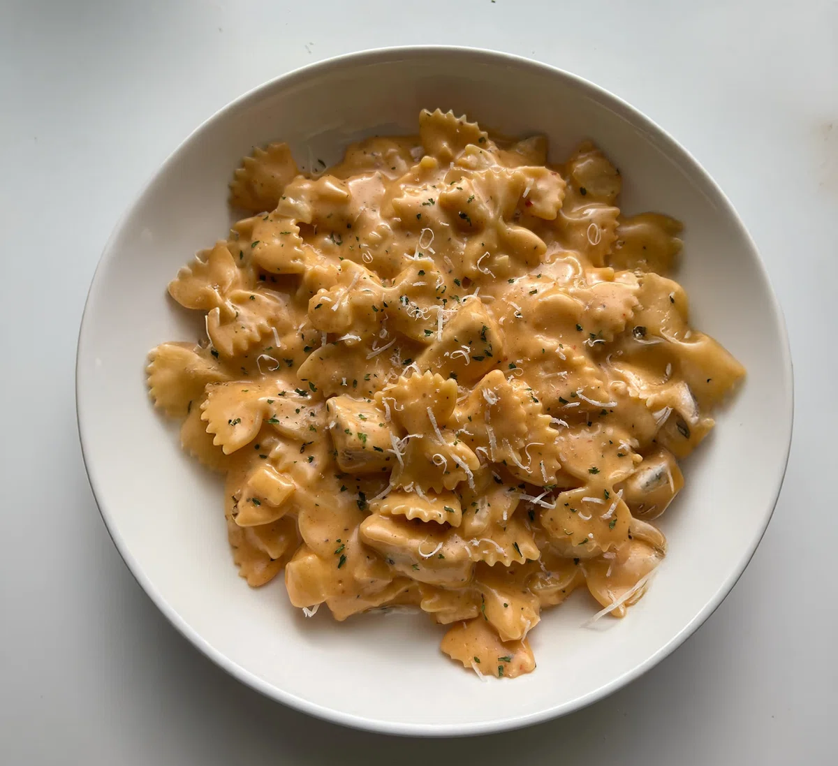 Cheesy Buffalo Chicken Bowtie Pasta
