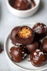 Paleo Chocolate Covered Almond Butter Balls