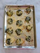 Smashed Brussels Sprouts with Vegan Cheese