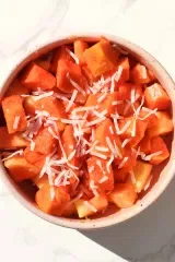Fresh Papaya with Lime and Palm Sugar Syrup