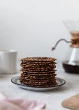 Sesame Lace Cookies With Dark Chocolate