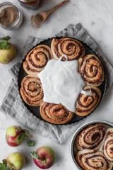 Apple Butter Cinnamon Rolls With Brown Butter Frosting