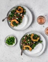 Farro Salad With Acorn Squash, Kale, Pomegranate