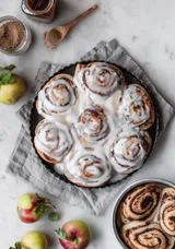 Apple Butter Cinnamon Rolls With Brown Butter Frosting
