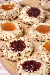 Classic Thumbprint Cookies with Jam and Pecans