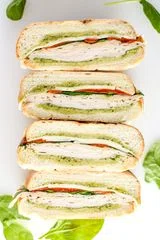 Pesto Chicken Overnight Pressed Sandwiches
