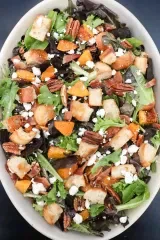 Roasted Butternut Squash Salad with Shallot Dressing and Bacon
