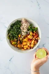 Bang Bang Salmon Tacos With Peach Salsa