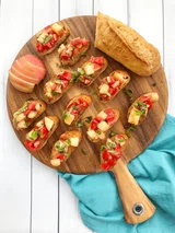 Peach and Tomato Bruschetta