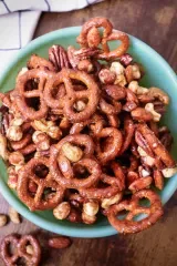 Sweet and Spicy Nuts and Pretzels
