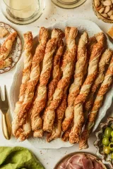 Savory Parmesan Cheese Puff Pastry Twists