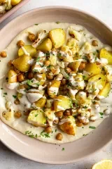 Roasted Potato, Chickpea, and Cauliflower Bowls
