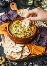 Spooky Halloween Chips & Artichoke Dip