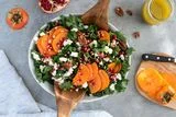 Holiday Salad with Kale, Persimmon and Pomegranate
