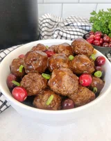 Cranberry BBQ Crockpot Meatballs