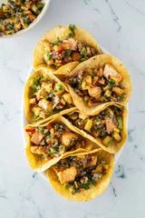 Bang Bang Salmon Tacos With Peach Salsa