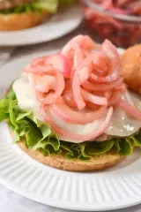 Grilled Turkey Burgers with Pickled Onions