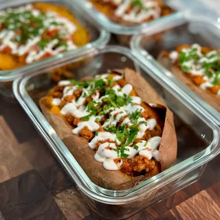 High-Protein Turkey Stuffed Sweet Potatoes
