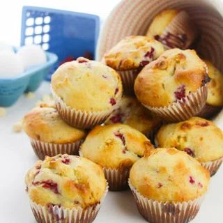 White Chocolate and Raspberry Muffins