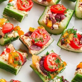 Mediterranean Stuffed Cucumber Cups