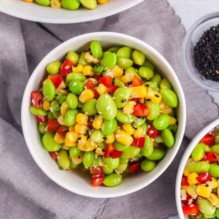 Edamame Bean Salad with Corn and Rice Vinegar