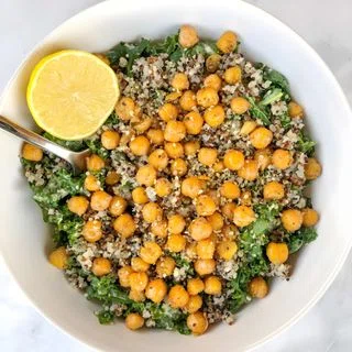 Chickpea Kale Caesar Salad
