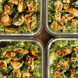 Lemon Garlic Chicken with Broccoli Cheddar Rice