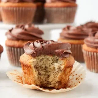 Banana Cupcakes with Chocolate Frosting