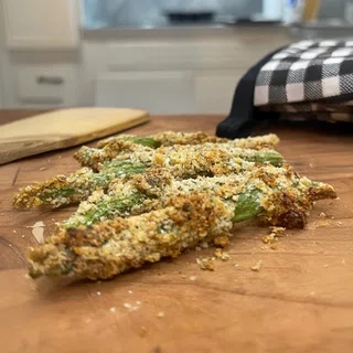 Crispy Baked Green Bean Fries with High-Protein Ranch