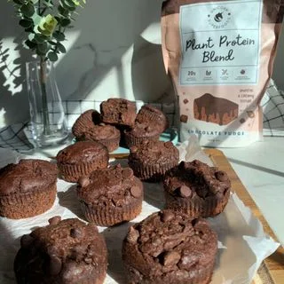 Chocolate Protein Muffins (Vegan, Gluten Free)