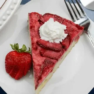 Upside Down Strawberry Vanilla Cake