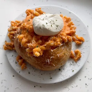 Cheesy Tomato Burrata Pasta in a Bread Bowl
