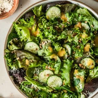 Green Salad with Sherry Shallot Dressing